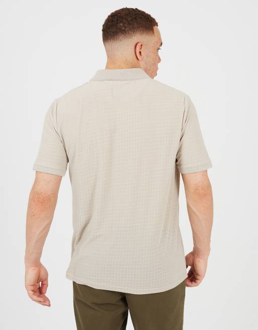 Brave Soul - Trophy - Polo en jacquard à col ouvert - Taupe, 2 de 4
