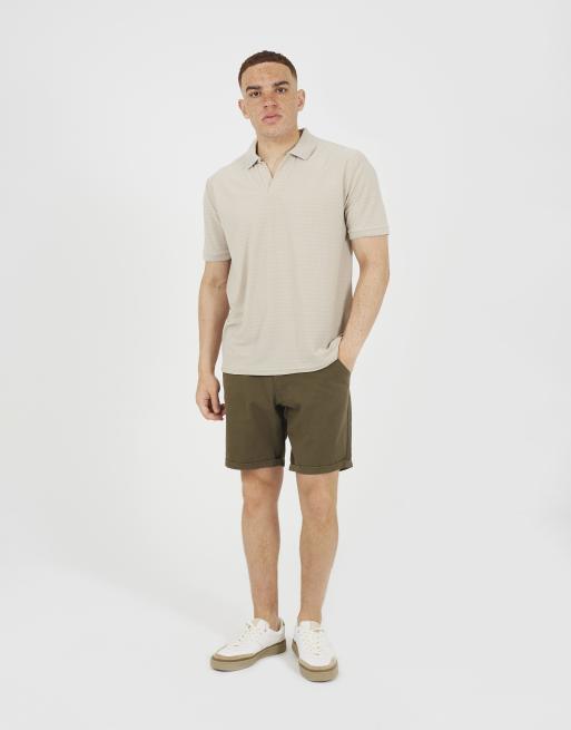 Brave Soul - Trophy - Polo en jacquard à col ouvert - Taupe, 3 de 4