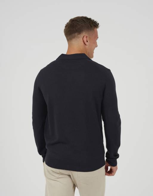 Brave Soul - Trophy - Polo en maille à col ouvert - Bleu marine, 4 de 4
