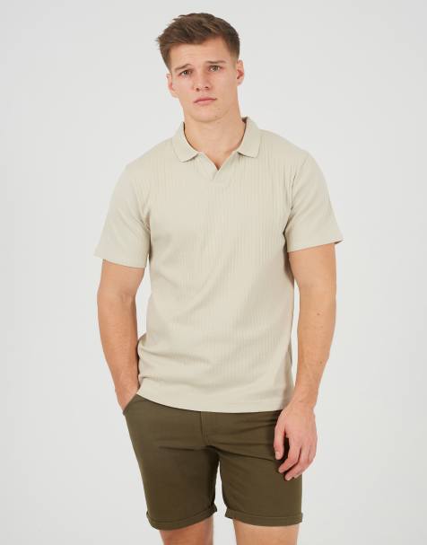 Brave Soul - Trophy - Poloshirt met trophy hals in licht stone - view 1