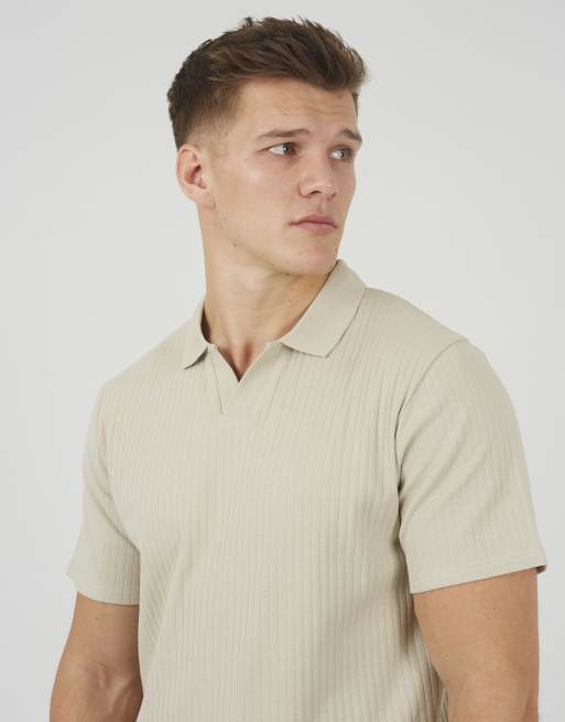 Brave Soul - Trophy - Poloshirt met trophy hals in licht stone, 4 van 4