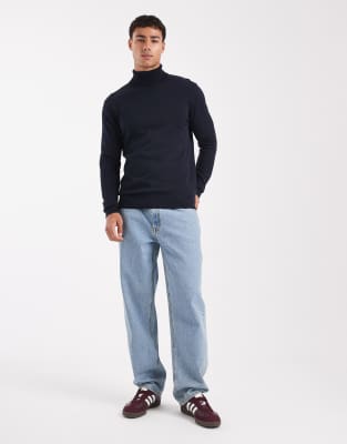 Brave Soul Turtle Neck Sweater In Blue