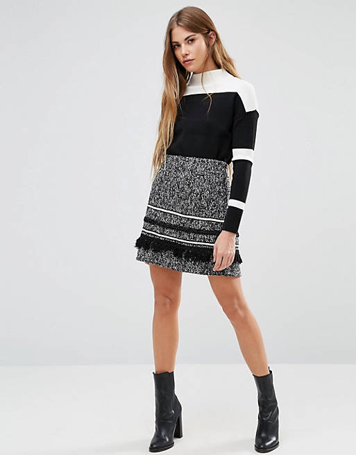 Brave Soul Tweed Mini Skirt
