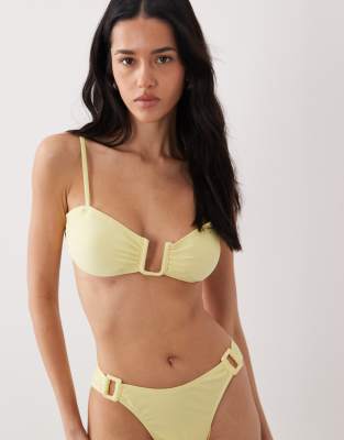 Brave Soul u-front bikini top in lemon yellow lemon yellow 5890₽