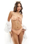 [Brave Soul] Brave Soul underwire bikini top in citron orange print L -