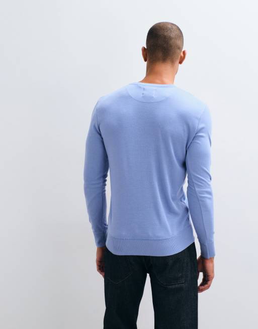 Brave Soul v-neck knit sweater in pale blue, 4 of 5