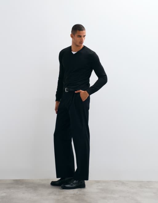Brave Soul v-neck knitted jumper in black, 3 of 5