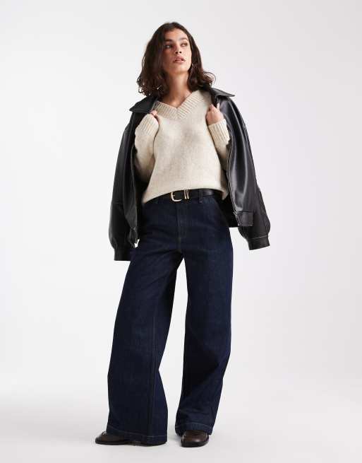 Brave Soul v-neck soft touch jumper in oat, 2 of 4