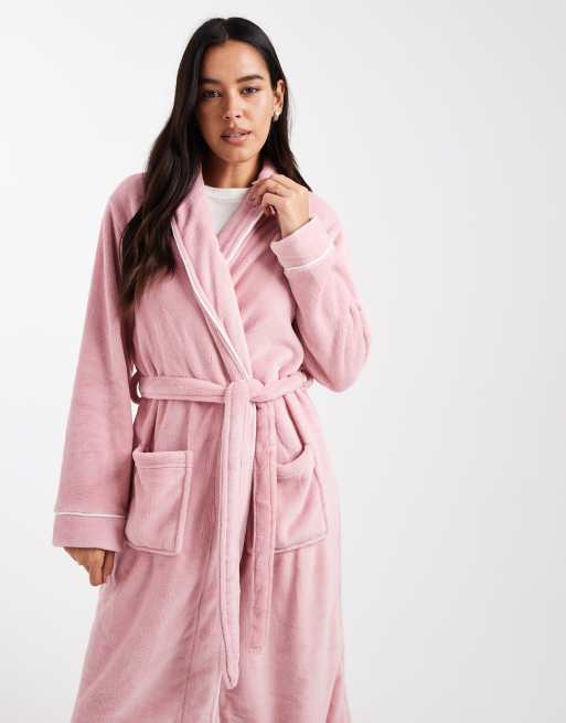 Brave Soul Vestaglia lunga soffice rosa confetto ASOS