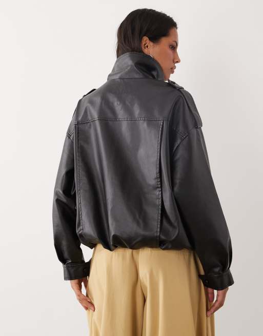 Brave Soul veste bomber oversize noire, 4 de 4