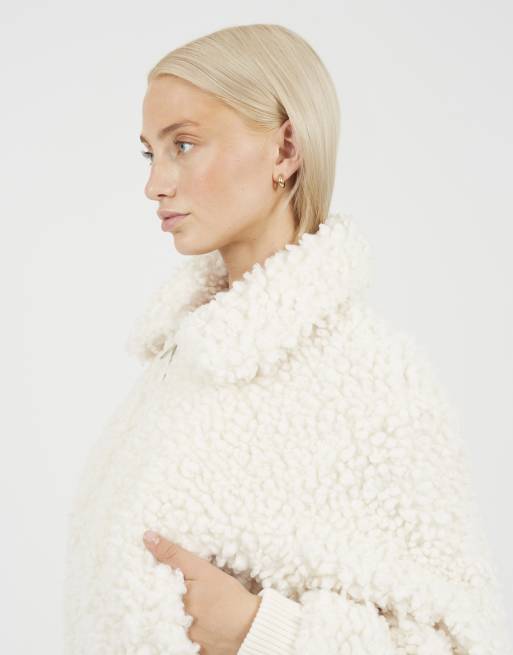 Brave Soul veste courte en faux-fur bouclé crème, 4 de 4