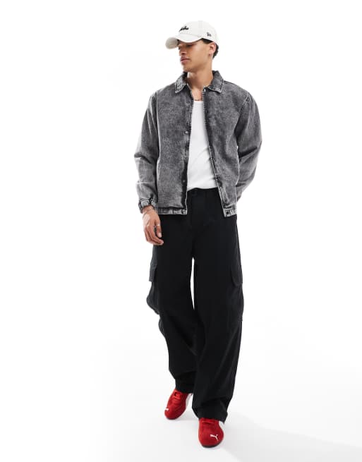 Brave Soul - Veste d'entraîneur en jean - Gris, 2 de 4
