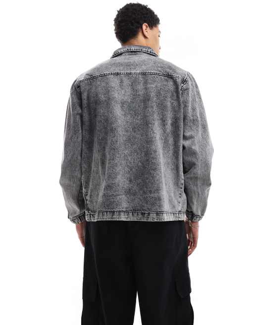 Brave Soul - Veste d'entraîneur en jean - Gris, 3 de 4