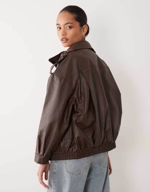 Brave Soul veste oversize tissée couleur châtaigne, 4 de 4