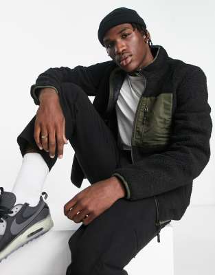 Brave Soul full zip borg jacket in black - ASOS Price Checker