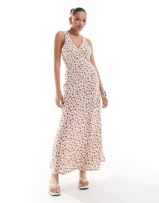 Brave Soul - Vestito color crema con stampa a fiorellini, 2 di 4