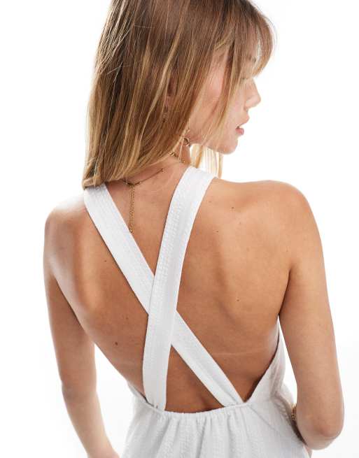 Brave Soul - Vestito midi a balze senza maniche bianco, 4 di 4