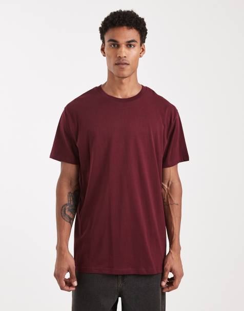 Brave Soul – Vinröd t-shirt i oversize med rund halsringning - view 1