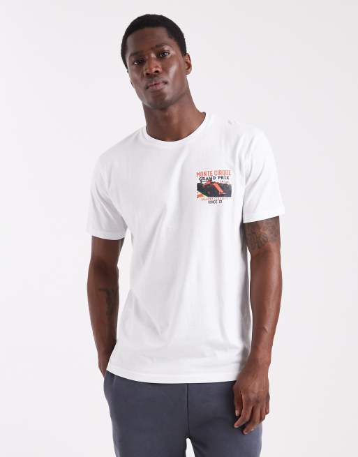 Brave Soul – Vit t-shirt med korta ärmar och racingtryck, 2 av 5
