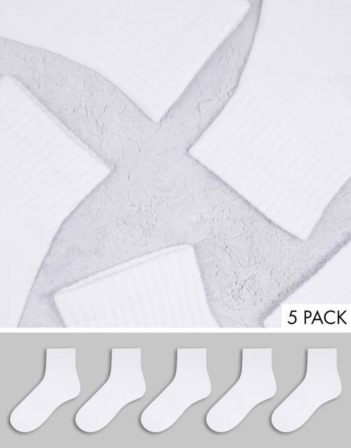 Brave Soul – Vita träningsstrumpor i 5-pack