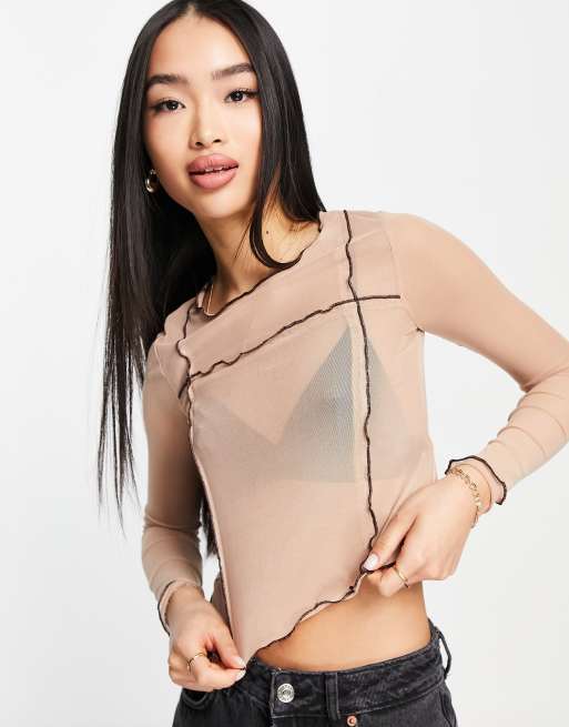 Beige store mesh top