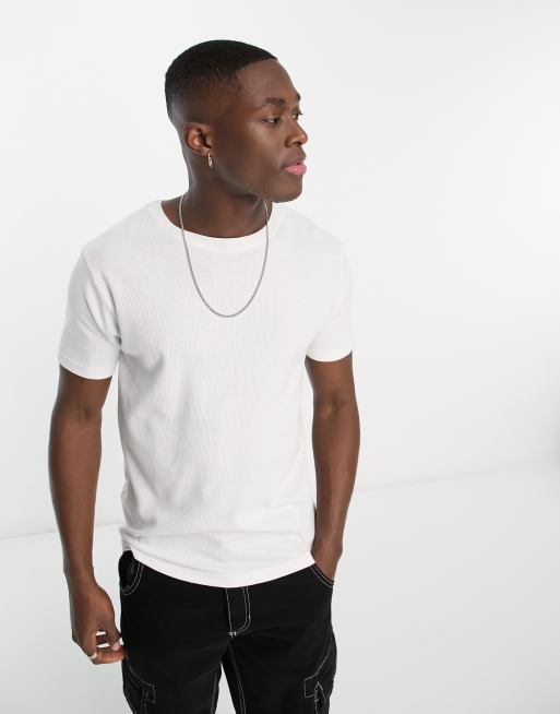 Brave Soul waffle stitch t-shirt in white | ASOS