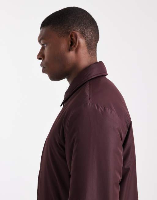 Brave Soul – Wattierte kurze Jacke in Burgunderrot mit Knopfleiste, 4 von 5