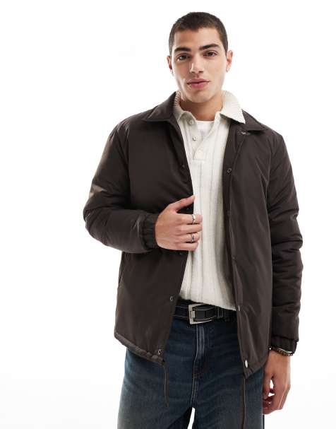 Brave Soul – Wattierte Trainerjacke in Braun - view 1