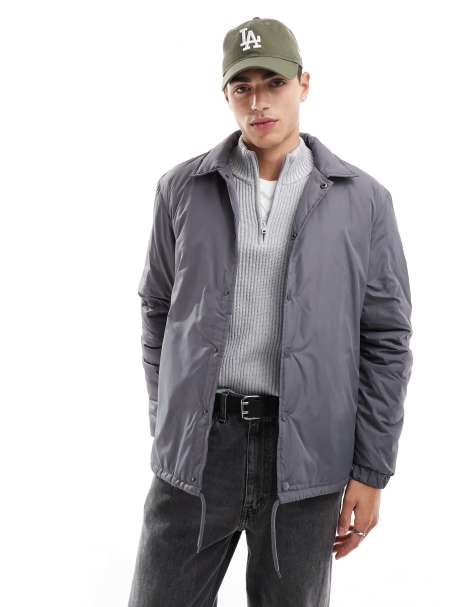 Brave Soul – Wattierte Trainerjacke in Grau - view 1