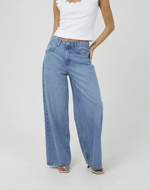 Brave Soul – Weit geschnittene Jeans in Blassblau mit mittelhohem Bund - view 1