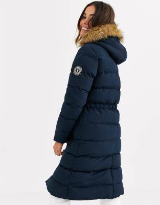 brave soul whitehorse padded parka with faux fur trim