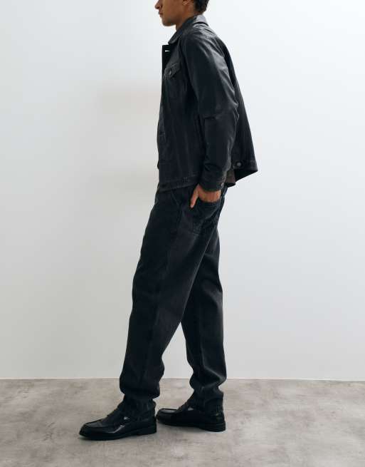 Brave Soul wide leg jeans with carpenter pocket in charcoal, 2 of 5