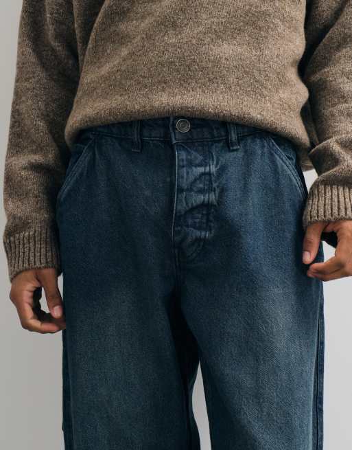 Brave Soul wide leg jeans with carpenter pocket in medium blue, 4 of 5