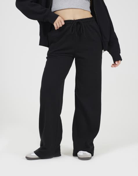 Brave Soul Wide leg joggers in black - view 1