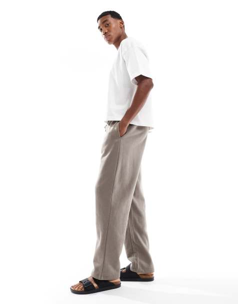 Brave Soul Wide leg joggers in taupe - view 1