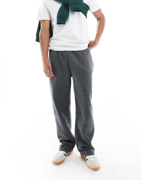 Brave Soul wide leg trackies with drawcord waist in charcoal grey - view 1