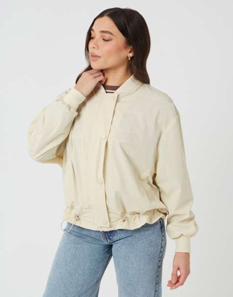 Brave Soul Windbreaker style jacket in light stone