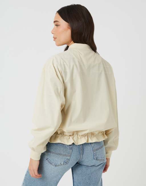 Brave Soul Windbreaker style jacket in light stone, 4 of 4