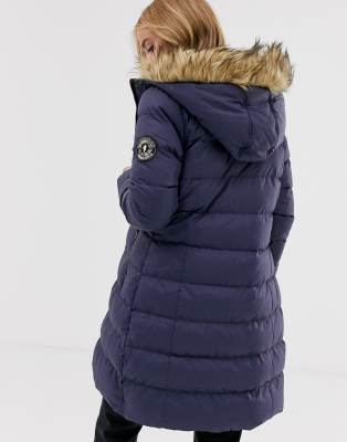 padded jacket with fur hood