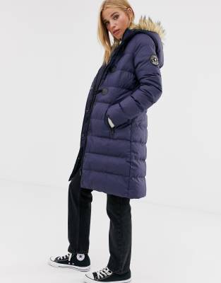 saint tropez long padded jacket with hood