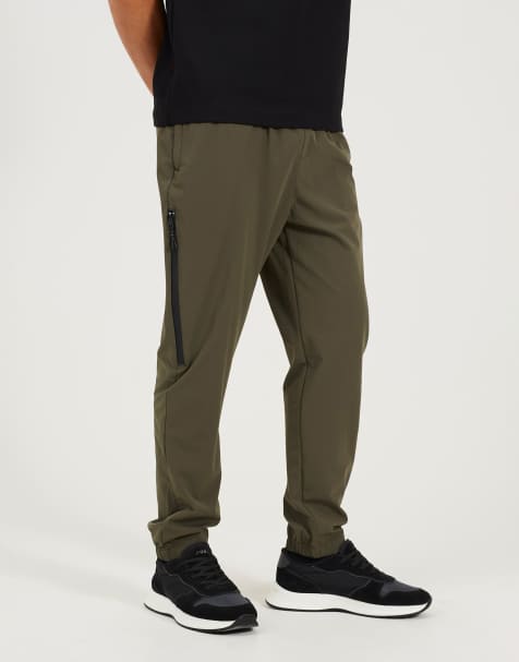 Brave Soul Zip detail cuffed trousers with elasticated waist in khaki - view 1