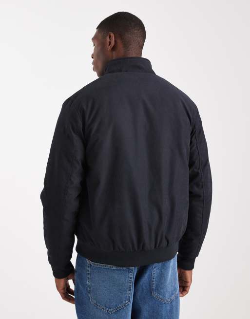 Brave Soul zip through bomber jacket in navy, 3 of 5