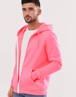 pink zip through hoodie