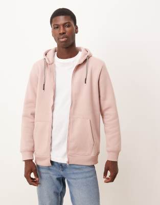 Brave Soul Zip through hoodie in pink