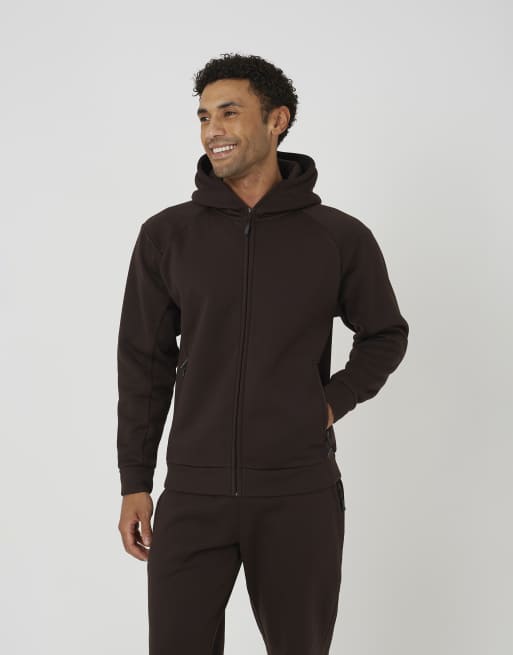 Brave Soul Zip through hoodie & jogger co-ord in chocolate, 3 of 3