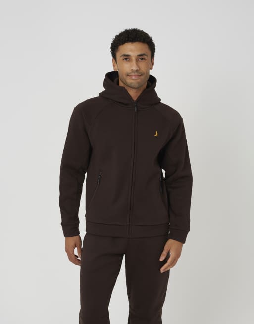 Brave Soul Zip through hoodie & jogger co-ord in chocolate, 3 of 3