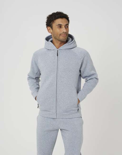 Brave Soul Zip through hoodie & jogger co-ord in light grey, 3 of 3