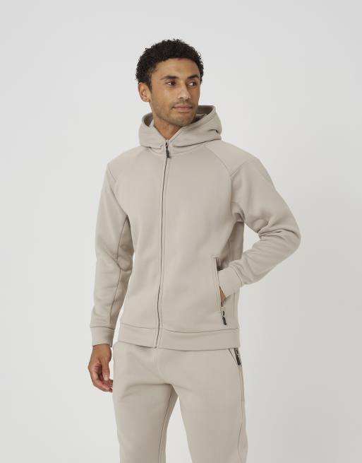 Brave Soul Zip through hoodie & jogger co-ord in light sand, 3 of 3