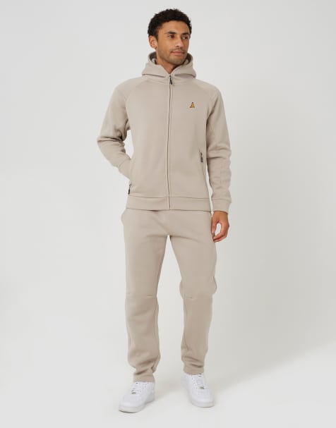 Brave Soul Zip through hoodie & jogger co-ord in light sand - view 1