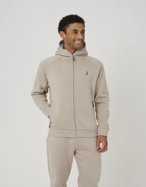 Brave Soul Zip through hoodie & jogger co-ord in light sand, 3 of 3